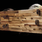 Walker Wood Gifts gun rack Handcrafted 2-Place Lever Action Rifle Wall Display | Acacia Wood & Eagle Flag