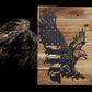 Walker Wood Gifts gun rack Handcrafted 2-Place Lever Action Rifle Wall Display | Acacia Wood & Eagle Flag