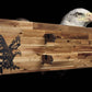 Walker Wood Gifts gun rack Handcrafted 2-Place Lever Action Rifle Wall Display | Acacia Wood & Eagle Flag