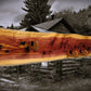 Walker Wood Gifts gun rack Knotty Live Edge Rustic Red Cedar Vintage Kentucky Long Gun Musket Rifle with Powder Horn Display Unique Gift