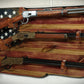 Walker Wood Gifts gun rack Rustic 3 Place Lever Action Old Glory Knotty Pine Rack Rifle Display Patriotic Collectors Gift