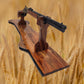 Rustic Aspen Lever Action Rifle Stand Rosewood Finish with Mahogany Collector Gift Walker Wood Gifts