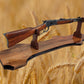 Rustic Aspen Lever Action Rifle Stand Rosewood Finish with Mahogany Collector Gift Walker Wood Gifts