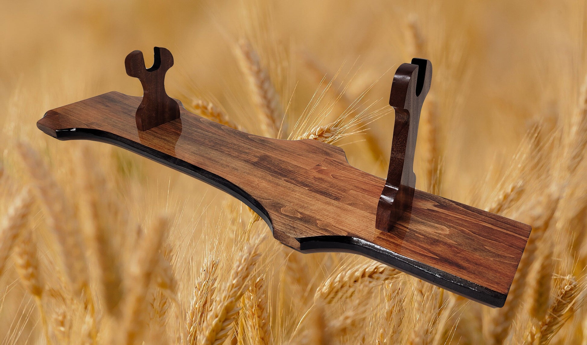 Rustic Aspen Lever Action Rifle Stand Rosewood Finish with Mahogany Collector Gift Walker Wood Gifts