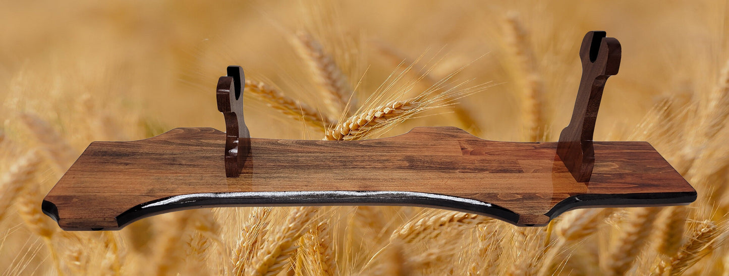 Rustic Aspen Lever Action Rifle Stand Rosewood Finish with Mahogany Collector Gift Walker Wood Gifts