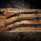 Walker Wood Gifts gun rack Rustic Cabin Acacia Striking Eagle 3 Place Lever Action Gun Rifle Display Collector Gift