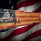 Walker Wood Gifts gun rack Rustic "Don't Tread On Me" Gun Rack Lever Action Rifle Wall Mount Americana Collectors Gift Décor