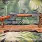 Walker Wood Gifts gun rack Rustic Faux Live Edge Oak Lever Action Rifle Stand Display Mantel Collector Gift