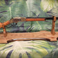 Walker Wood Gifts gun rack Rustic Faux Live Edge Oak Lever Action Rifle Stand Display Mantel Collector Gift
