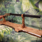 Walker Wood Gifts gun rack Rustic Faux Live Edge Oak Lever Action Rifle Stand Display Mantel Collector Gift