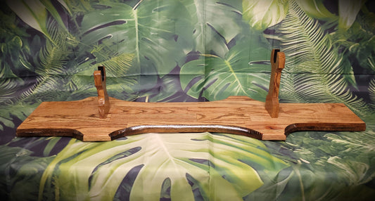 Walker Wood Gifts gun rack Rustic Faux Live Edge Oak Lever Action Rifle Stand Display Mantel Collector Gift