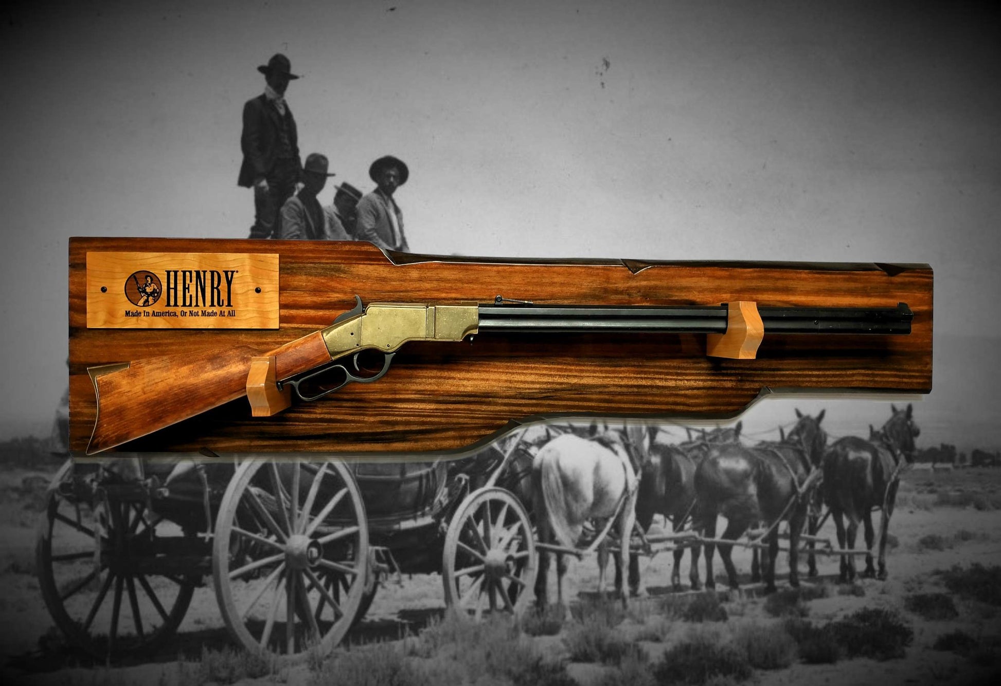 Walker Wood Gifts gun rack Rustic Henry Display For Lever Action Rifle Aspen Faux Live Edge Cabin Décor Collectors Gift