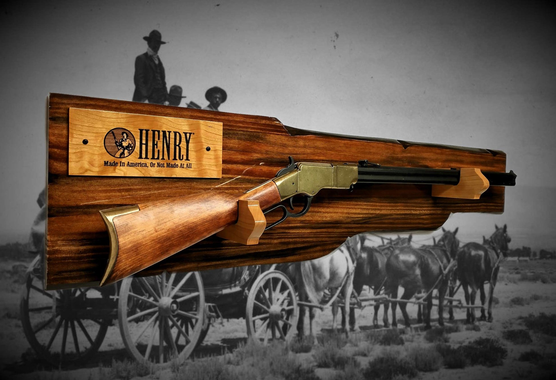 Walker Wood Gifts gun rack Rustic Henry Display For Lever Action Rifle Aspen Faux Live Edge Cabin Décor Collectors Gift