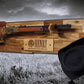 Walker Wood Gifts gun rack Rustic Lever Action Cabin Acacia Rifle Display Gun Rack | Henry Rifle Wall Mount | American Eagle Flag | Handcrafted Gift