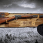 Walker Wood Gifts gun rack Rustic Lever Action Cabin Acacia Rifle Display Gun Rack | Henry Rifle Wall Mount | American Eagle Flag | Handcrafted Gift