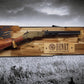 Walker Wood Gifts gun rack Rustic Lever Action Cabin Acacia Rifle Display Gun Rack | Henry Rifle Wall Mount | American Eagle Flag | Handcrafted Gift
