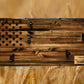 Walker Wood Gifts gun rack Rustic Unique 3 Place Shotgun Display Cabin Knotty Pine 50 Black Star Patriotic Collectors Gift