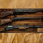 Walker Wood Gifts gun rack Rustic Unique 3 Place Shotgun Display Cabin Knotty Pine 50 Black Star Patriotic Collectors Gift