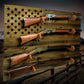 Walker Wood Gifts gun rack Rustic Unique 4 Place Lever Action Display Knotty Pine 50 Black Star Patriotic Collectors Gift