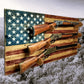 Walker Wood Gifts gun rack Traditional Old Glory 3 Place Lever Action Aspen Rifle Display Unique Collectors Gift