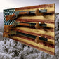 Walker Wood Gifts gun rack Traditional Old Glory 3 Place Lever Action Aspen Rifle Display Unique Collectors Gift