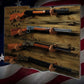 Walker Wood Gifts gun rack Unique Rustic 4 Place Lever Action Display Knotty Pine 13 Black Star Patriotic Collectors Gift