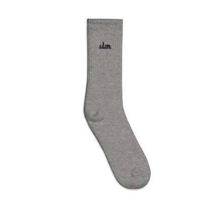 Walker Wood Gifts Heather Grey / S/M Embroidered socks