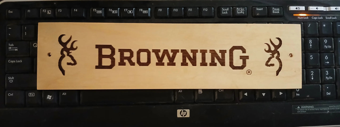 Walker Wood Gifts Laser Burned Maple Browning Rifle Plaque