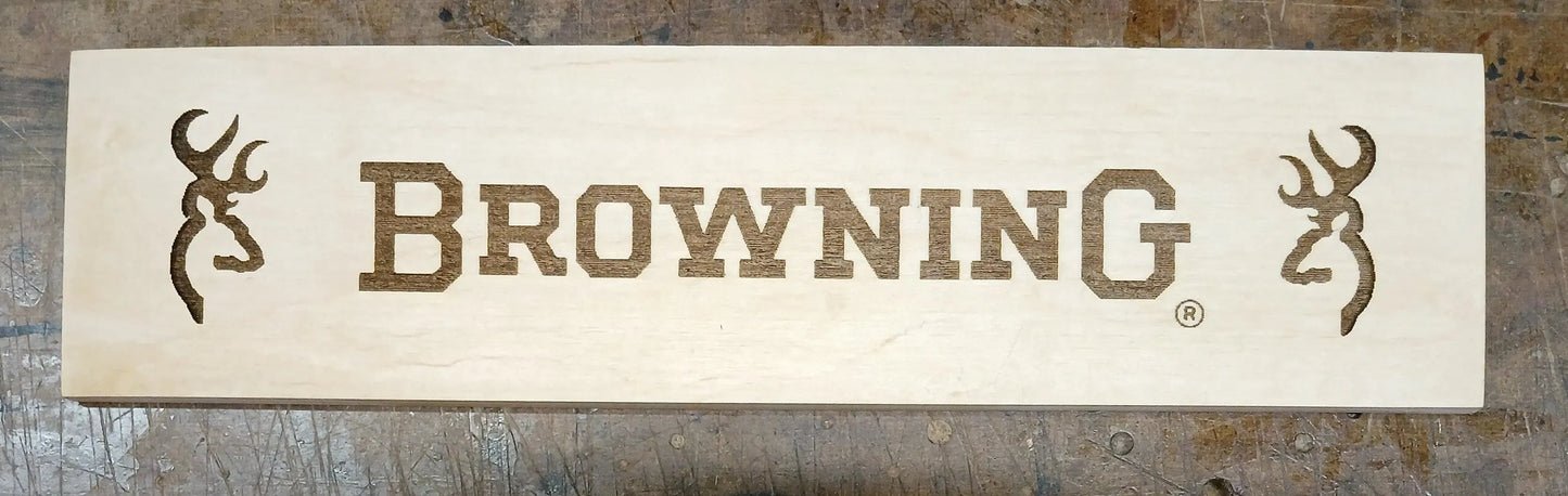 Walker Wood Gifts Laser Burned Maple Browning Rifle Plaque