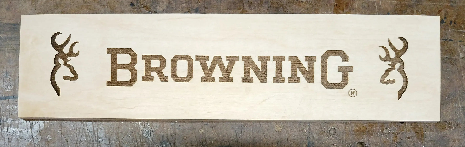 Walker Wood Gifts Laser Burned Maple Browning Rifle Plaque