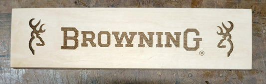 Walker Wood Gifts Laser Burned Maple Browning Rifle Plaque
