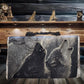 Walker Wood Gifts Lighted Acacia Quilt Rack with Shelf | Rustic Mountain Forest Silhouette Display