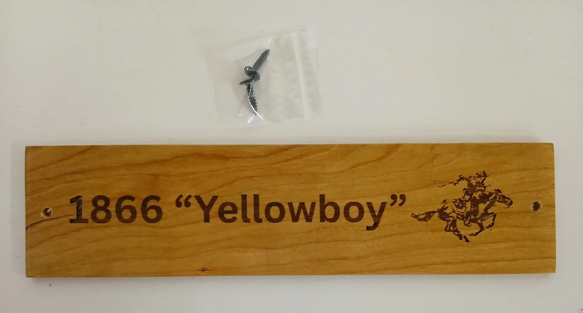 Walker Wood Gifts Novelties Laser Burned Cherry 1860 Henry N 1866 Yellowboy Winchester Rifle Plaque