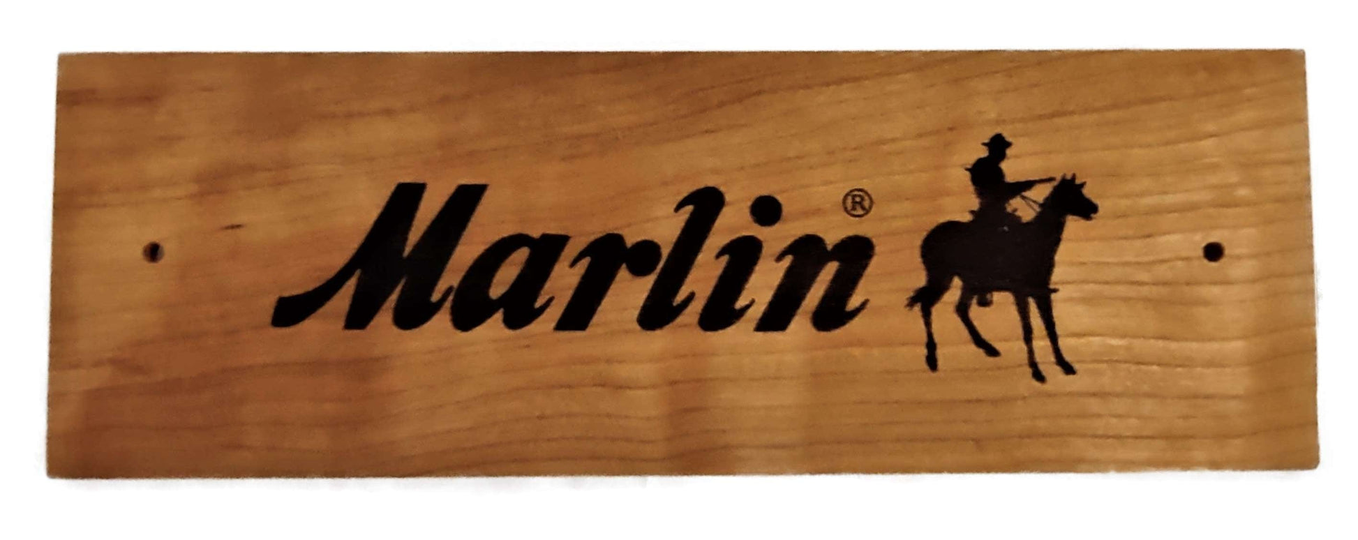 Walker Wood Gifts Novelties Rustic Cherry Marlin Gun Plaque, Laser Burned, Ranch Cowboy Decor Gift