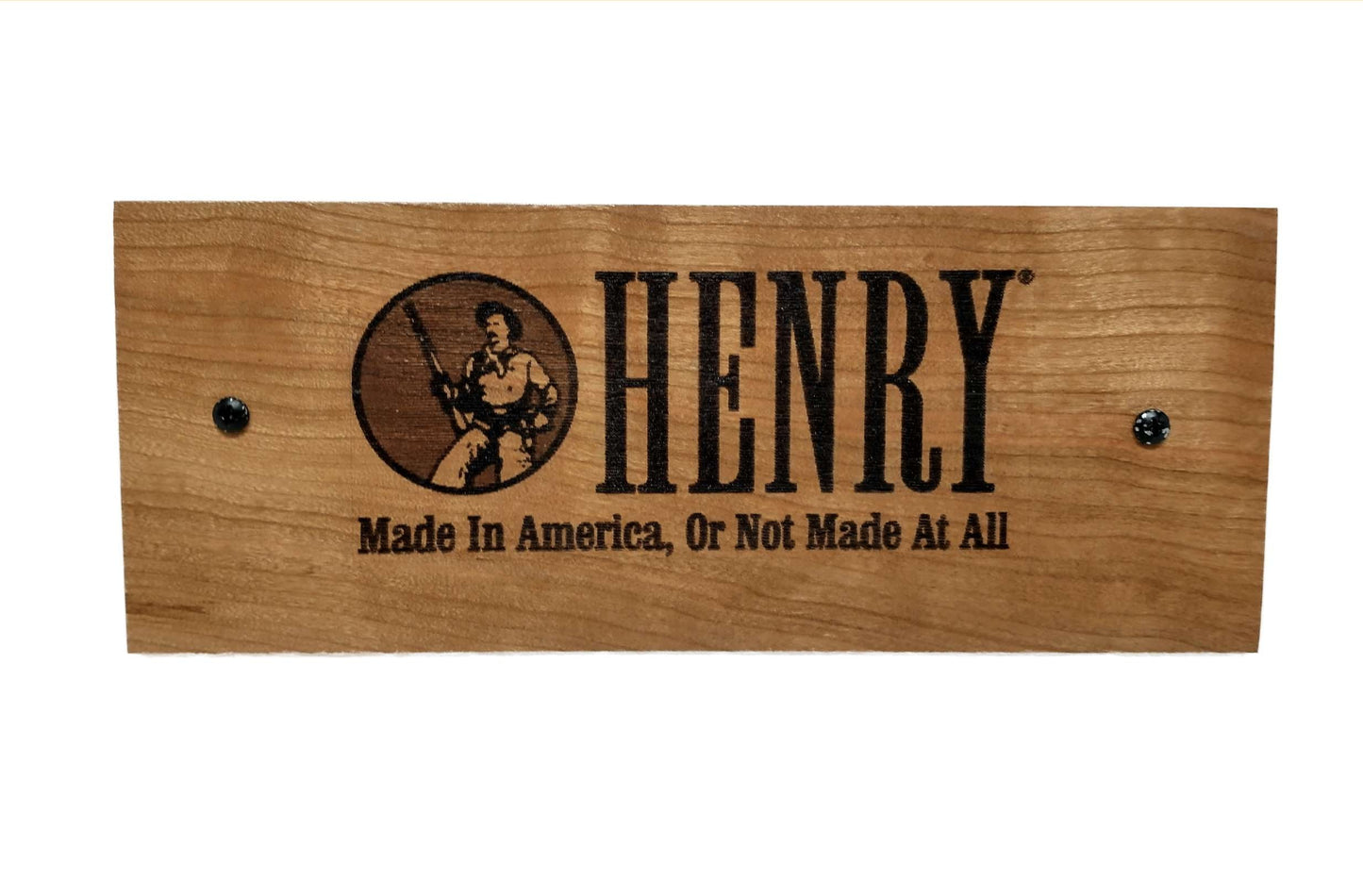 Walker Wood Gifts Novelties Rustic CHERRY Pyrography Wood Burned Henry Gun Rifle Plaque Ranch Cowboy Decor Gift