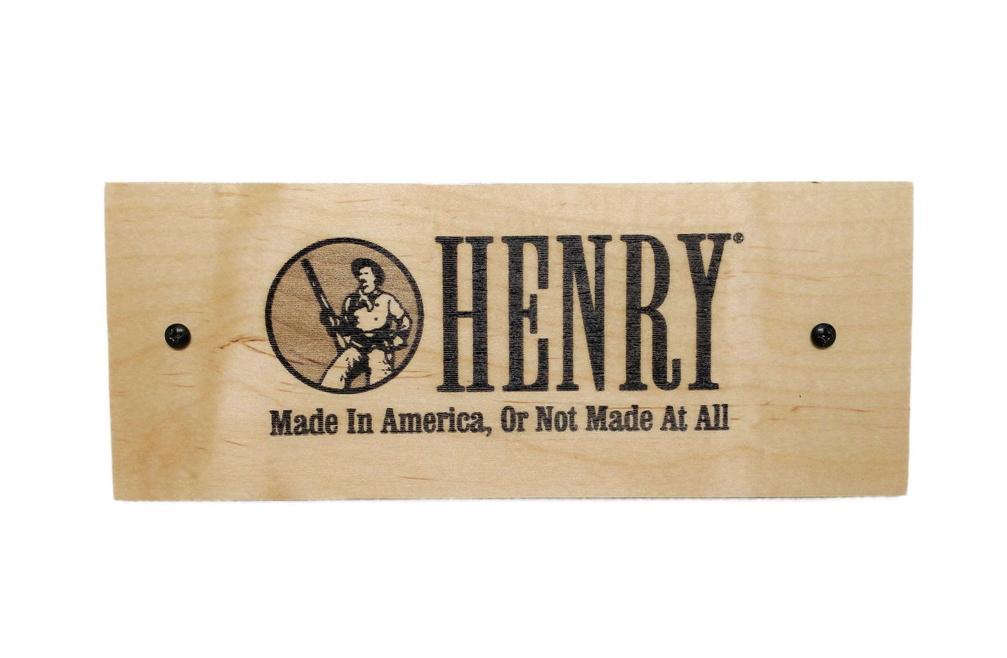 Walker Wood Gifts Novelties Rustic Maple Henry Gun Plaque, Laser Burned, Ranch Cowboy Decor Gift
