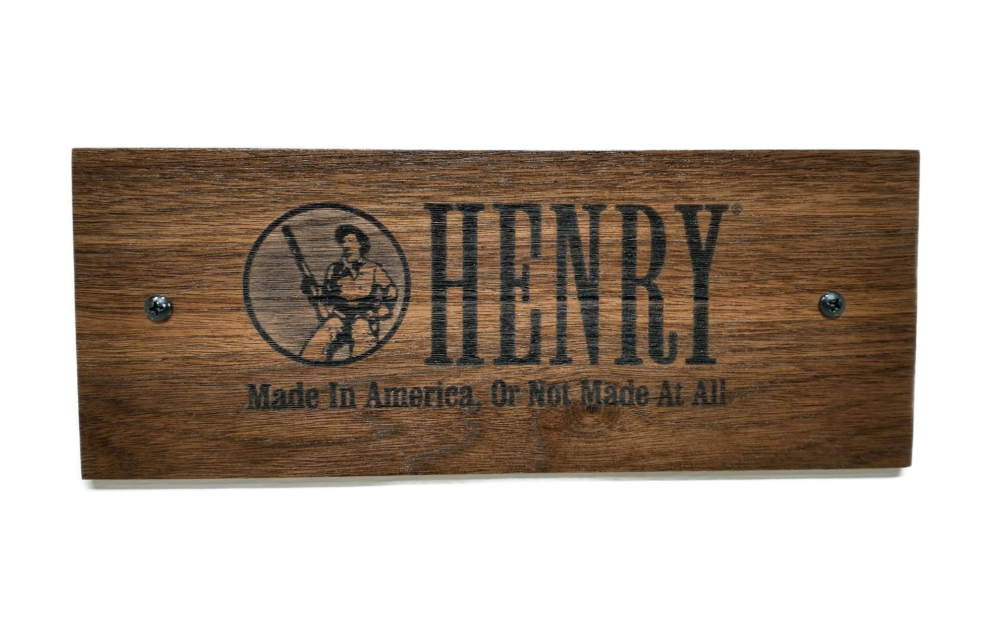 Walker Wood Gifts Novelties Rustic Walnut Henry Gun Plaque, Laser Burned, Ranch Cowboy Decor Gift