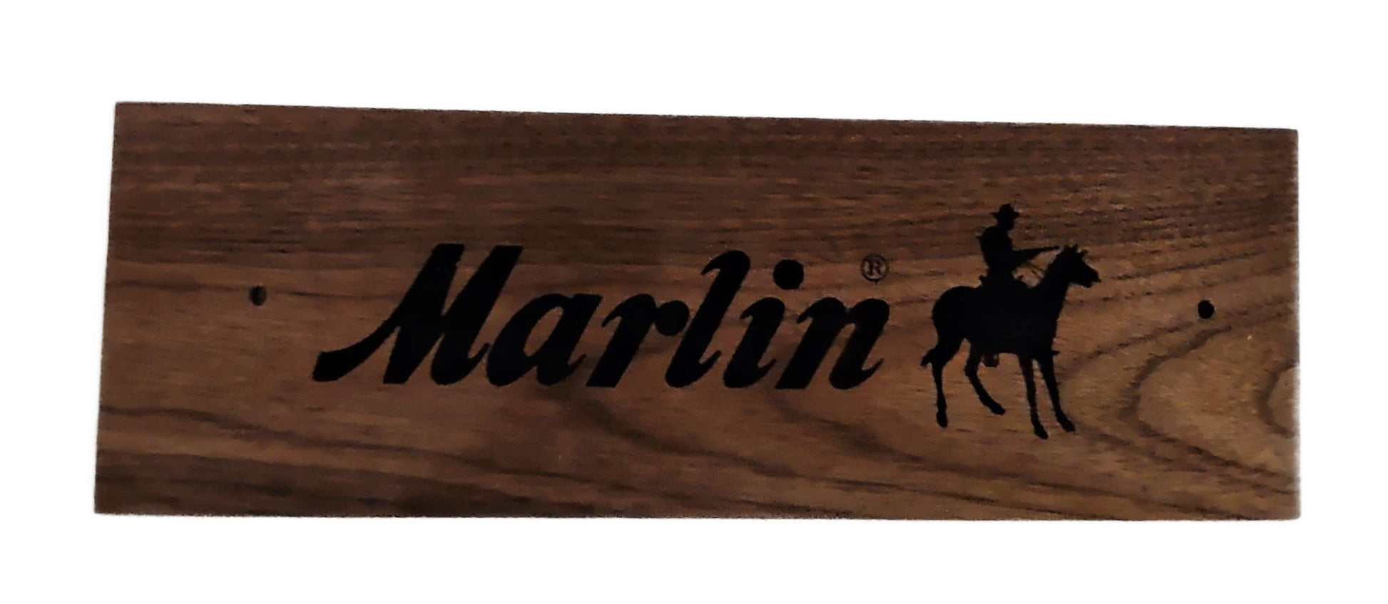 Walker Wood Gifts Novelties Rustic Walnut Marlin Gun Plaque, Laser Burned, Ranch Cowboy Decor Gift