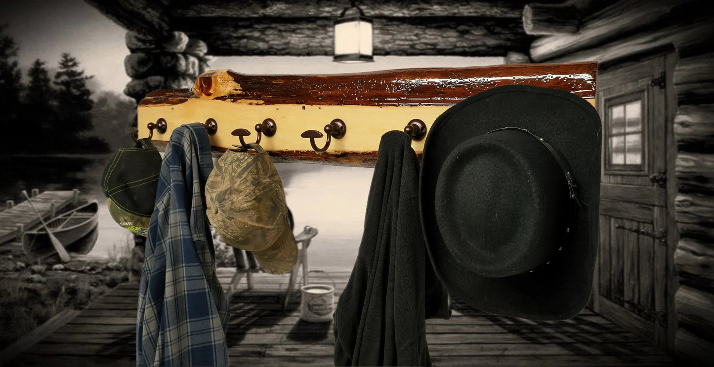 Walker Wood Gifts Rustic Coat Racks Red / Hanging / Entrance Live Edge Red Cedar Coat Rack: Rustic Cabin Decor with 6 Hooks