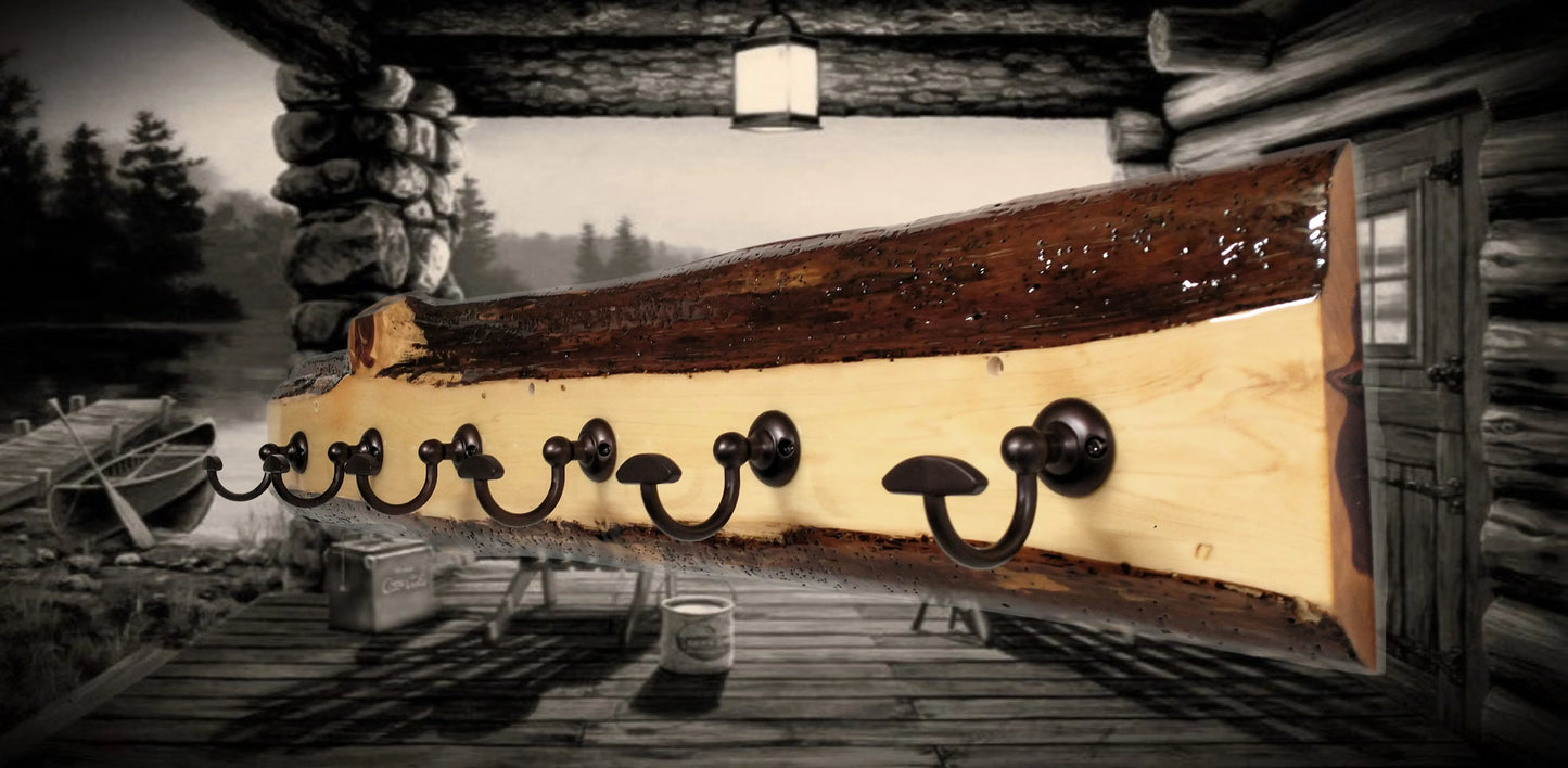 Walker Wood Gifts Rustic Coat Racks Red / Hanging / Entrance Live Edge Red Cedar Coat Rack: Rustic Cabin Decor with 6 Hooks