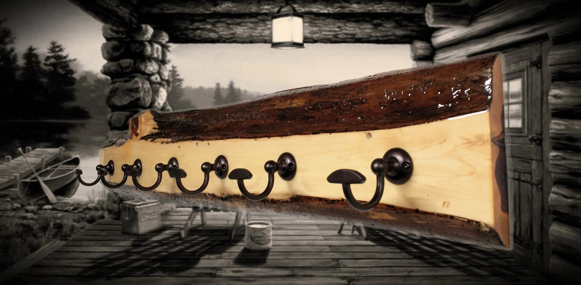 Walker Wood Gifts Rustic Coat Racks Red / Hanging / Entrance Live Edge Red Cedar Coat Rack: Rustic Cabin Decor with 6 Hooks
