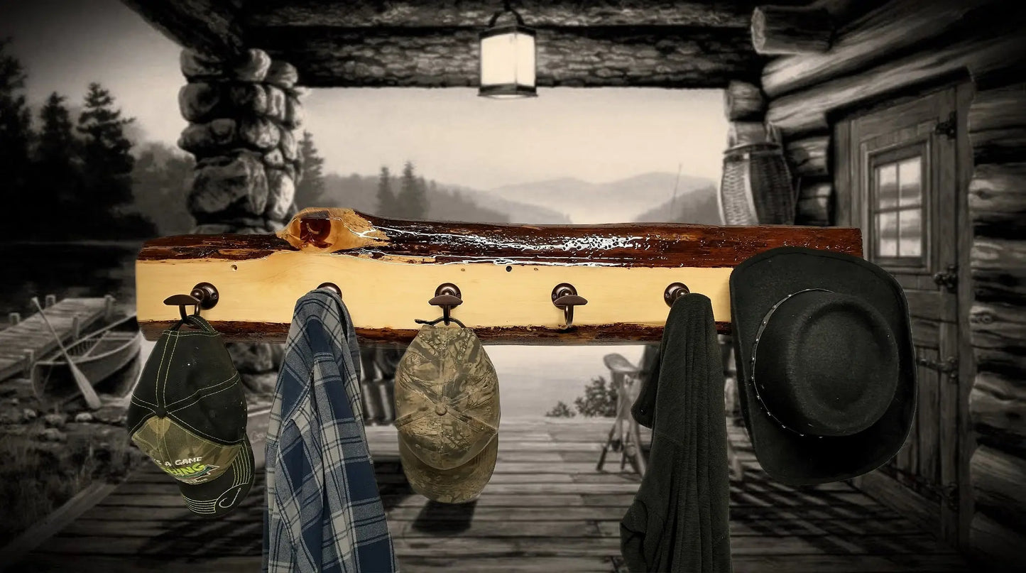 Walker Wood Gifts Rustic Coat Racks Red / Hanging / Entrance Live Edge Red Cedar Coat Rack: Rustic Cabin Decor with 6 Hooks
