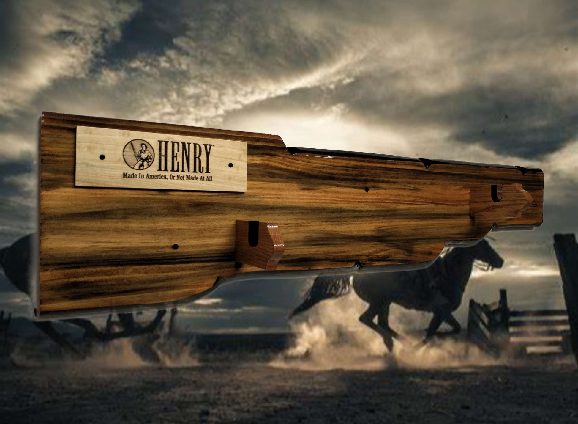 Walker Wood Gifts Rustic Henry Display For Lever Action Rifle Knotty Pine Faux Live Edge Cabin Décor Collectors Gift