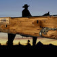 Walker Wood Gifts Rustic Henry Lever Action Carbine Rifle Display Faux Live Edge Knotty Pine Pistol Keychain Ranch Country Home Cabin Décor Collector Gift