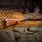 Walker Wood Gifts Rustic Lever Action 50 Black Star Rifle Display Faux Live Edge Oak Gun Rack Cabin Décor Collectors Gift