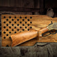 Walker Wood Gifts Rustic Lever Action 50 Black Star Rifle Display Faux Live Edge Oak Gun Rack Cabin Décor Collectors Gift