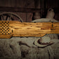 Walker Wood Gifts Rustic Lever Action 50 Black Star Rifle Display Faux Live Edge Oak Gun Rack Cabin Décor Collectors Gift
