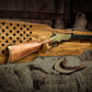 Walker Wood Gifts Rustic Lever Action 50 Black Star Rifle Display Faux Live Edge Oak Gun Rack Cabin Décor Collectors Gift