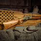 Walker Wood Gifts Rustic Lever Action 50 Black Star Rifle Display Faux Live Edge Oak Gun Rack Cabin Décor Collectors Gift