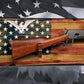 Walker Wood Gifts Rustic Old Glory Eagle Flag Lever Action Rifle Display with Knotty Pine Faux Live Edge – A Perfect Collectors' Gift